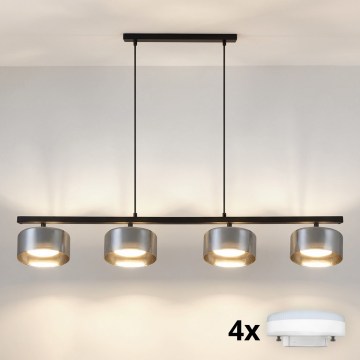 Brilagi - LED rippvalgusti kaabliga AURA LUX 4xGX53/30W/230V must/suitsune