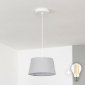 Brilagi - LED-rippvalgusti kaabliga CERIA 1xE27/40W/230V läbimõõt 25 cm hall