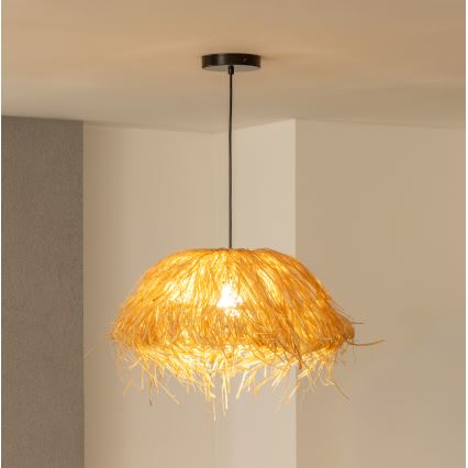 Brilagi - LED rippvalgusti kaabliga CERIA BOHO 1xE27/40W/230V, läbimõõt 40 cm, rafia