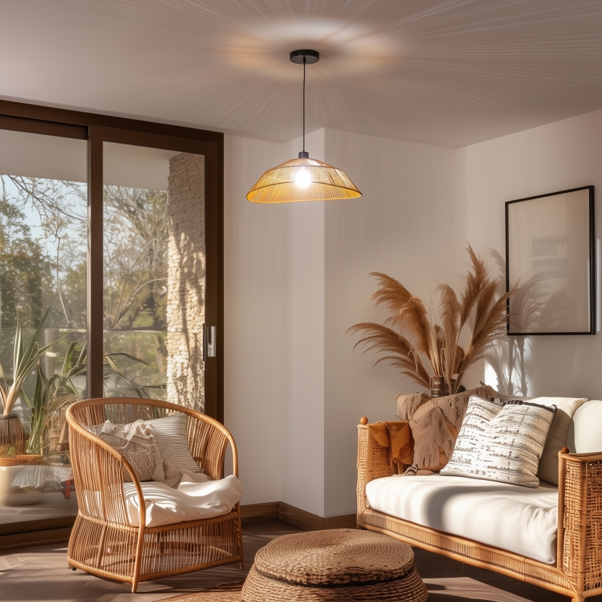 Brilagi - LED-rippvalgusti kaabliga CERIA BOHO 1xE27/40W/230V läbimõõt 50 cm pruun