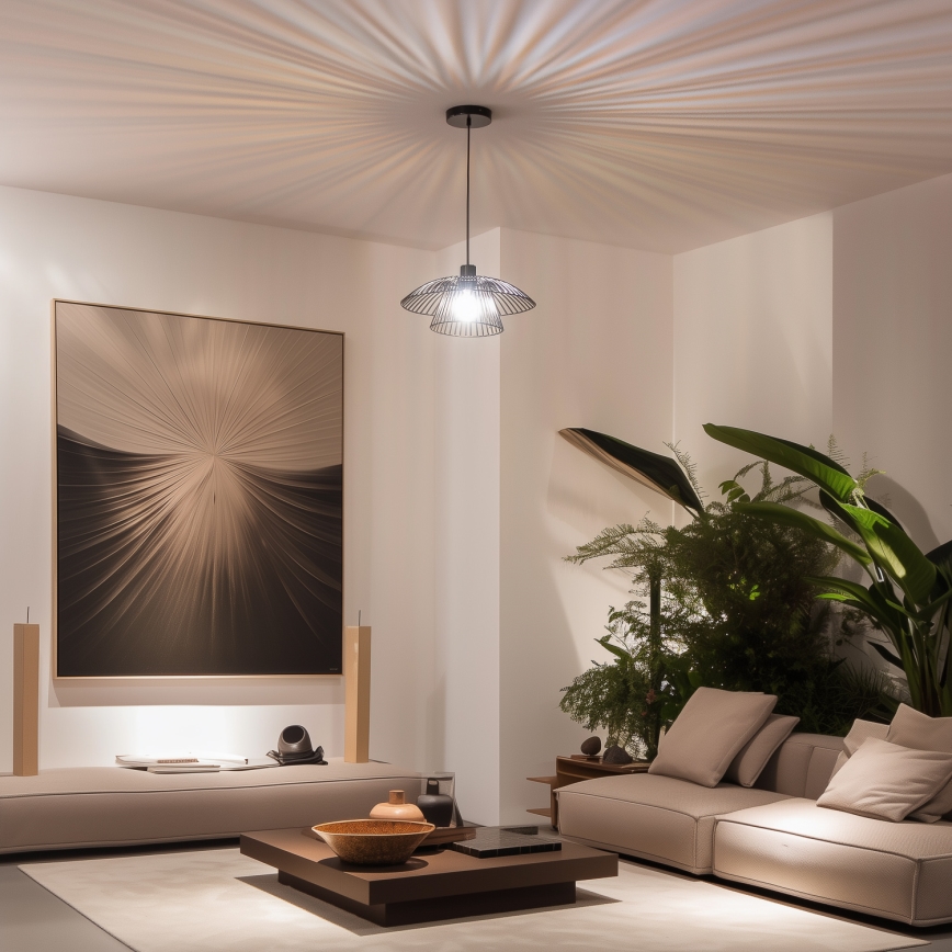 Brilagi - LED-rippvalgusti kaabliga CERIA WIRE 1xE27/40W/230V Ø 38 cm must