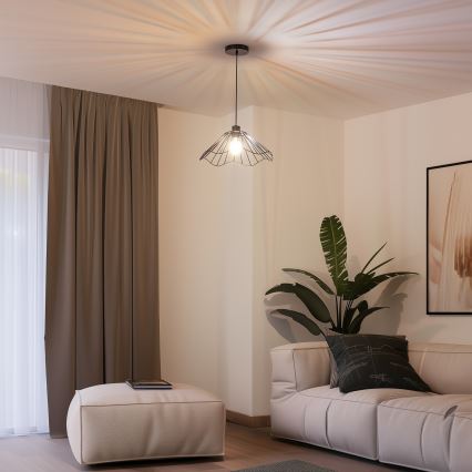 Brilagi - LED-rippvalgusti kaabliga CERIA WIRE 1xE27/40W/230V Ø 40 cm must