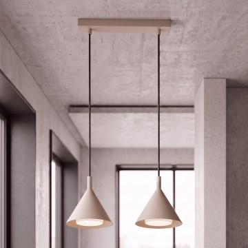 BRILAGI - LED Rippvalgusti kaabliga CONE DOUBLE 2xGX53/15W/230V beež