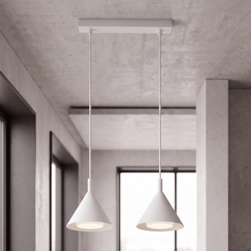 BRILAGI - LED Rippvalgusti kaabliga CONE DOUBLE 2xGX53/15W/230V valge