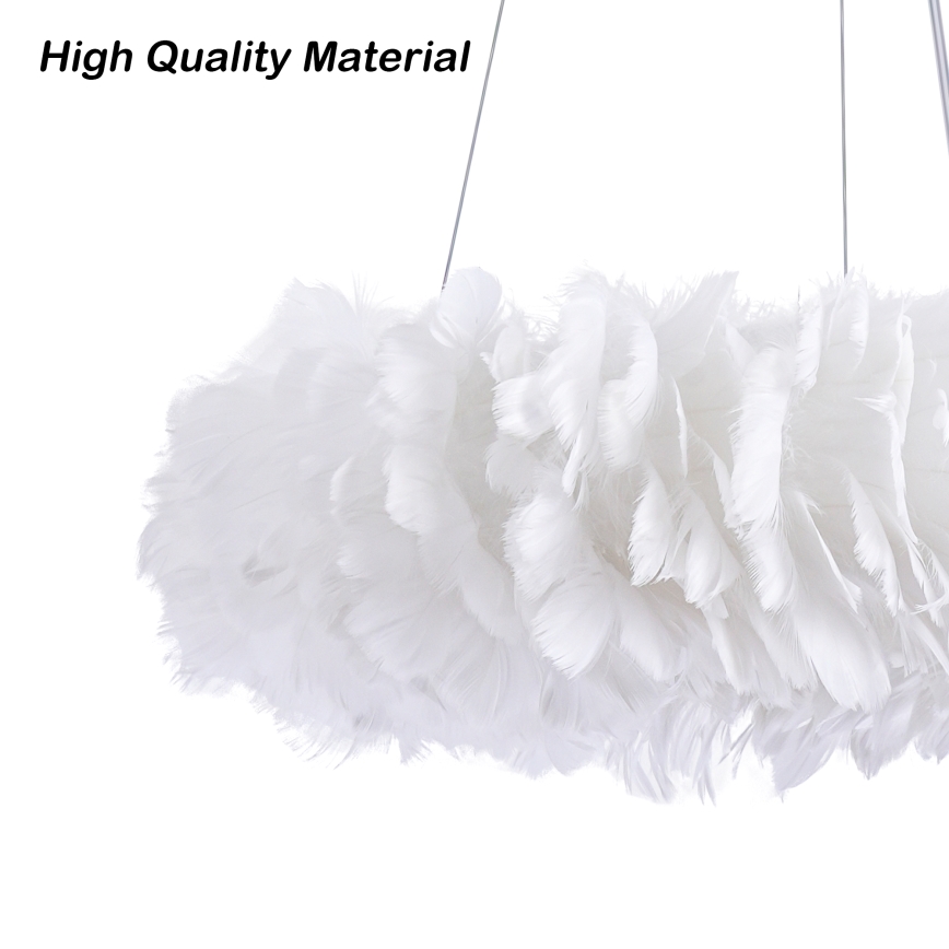 BRILAGI - LED-rippvalgusti kaabliga FEATHER 3xE27/40W/230V + 3xLED/3W läbimõõt 40 cm valge
