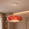 BRILAGI - LED-rippvalgusti kaabliga FEATHER 3xE27/40W/230V + 3xLED/3W läbimõõt 50 cm roosa