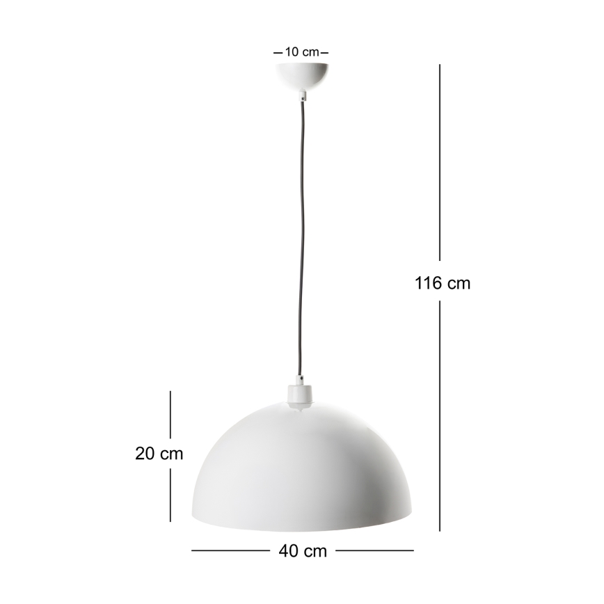 BRILAGI - LED rippvalgusti kaabliga METALO 1xE27/40W/230V Ø 40 cm valge/vasetoon