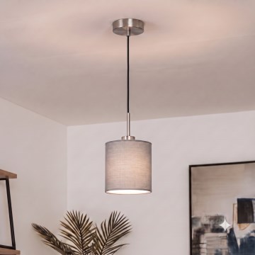 Brilagi - LED-rippvalgusti kaabliga NUBILA 1xE27/60W/230V läbimõõt 14 cm must/helehall