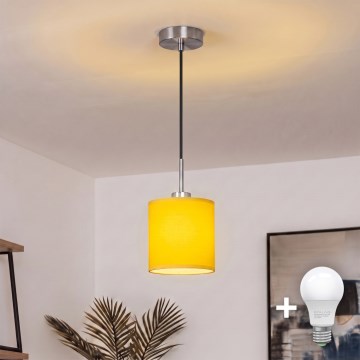 Brilagi - LED rippvalgusti kaabliga NUBILA 1xE27/60W/230V läbimõõt 14 cm must/kollane