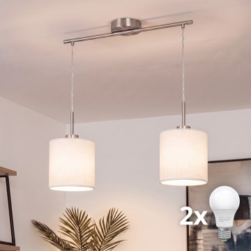 Brilagi - LED-rippvalgusti kaabliga NUBILA 2xE27/60W/230V valge