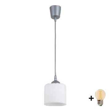 BRILAGI - LED-rippvalgusti kaabliga RETRO GLASS 1xE27/60W/230V läbimõõt 10 cm hõbedane/valge