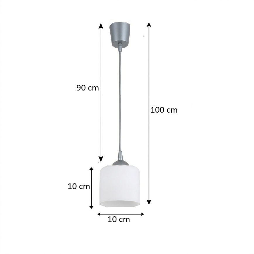 BRILAGI - LED-rippvalgusti kaabliga RETRO GLASS 1xE27/60W/230V läbimõõt 10 cm hõbedane/valge