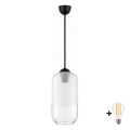 BRILAGI - LED-rippvalgusti kaabliga RETRO GLASS 1xE27/60W/230V läbimõõt 14 cm must/valge