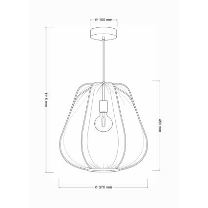 Brilagi - LED-rippvalgusti kaablil ARVEN 1xE27/8W/230V läbimõõt 37 cm valge
