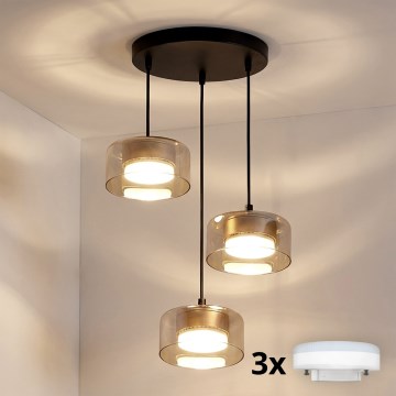 Brilagi - LED-rippvalgusti kaablil AURA LUX 3xGX53/13W/230V must/kuldne