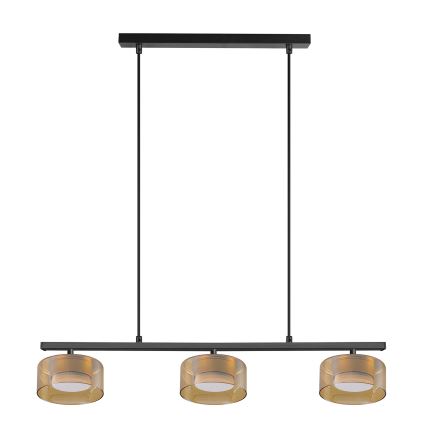Brilagi - LED Rippvalgusti kaablil AURA LUX 3xGX53/30W/230V must/kuldne