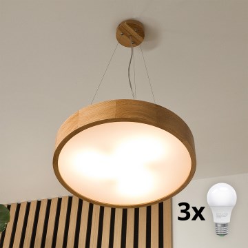 Brilagi - LED rippvalgusti kaablil CARVALHO 3xE27/45W/230V tamm, läbimõõt 47,5 cm