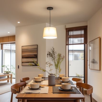 Brilagi - LED-rippvalgusti kaablil CERIA 1xE27/40W/230V läbimõõt 30 cm beež