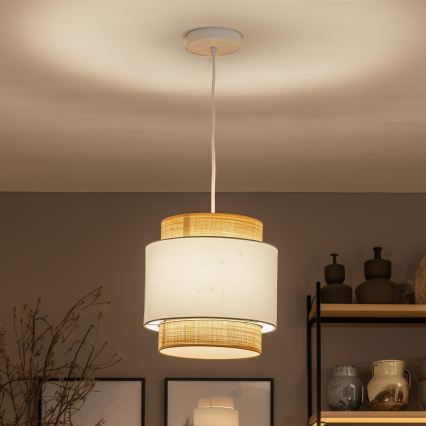 Brilagi - LED-rippvalgusti kaablil CERIA 1xE27/40W/230V läbimõõt 30 cm beež/valge