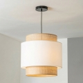Brilagi - LED-rippvalgusti kaablil CERIA 1xE27/40W/230V Ø 40 cm must/beež/valge