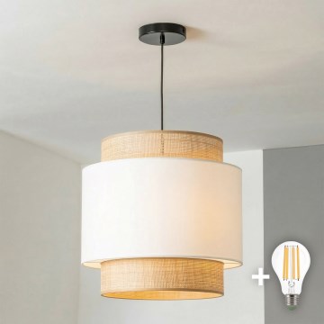 Brilagi - LED-rippvalgusti kaablil CERIA 1xE27/40W/230V Ø 40 cm must/beež/valge