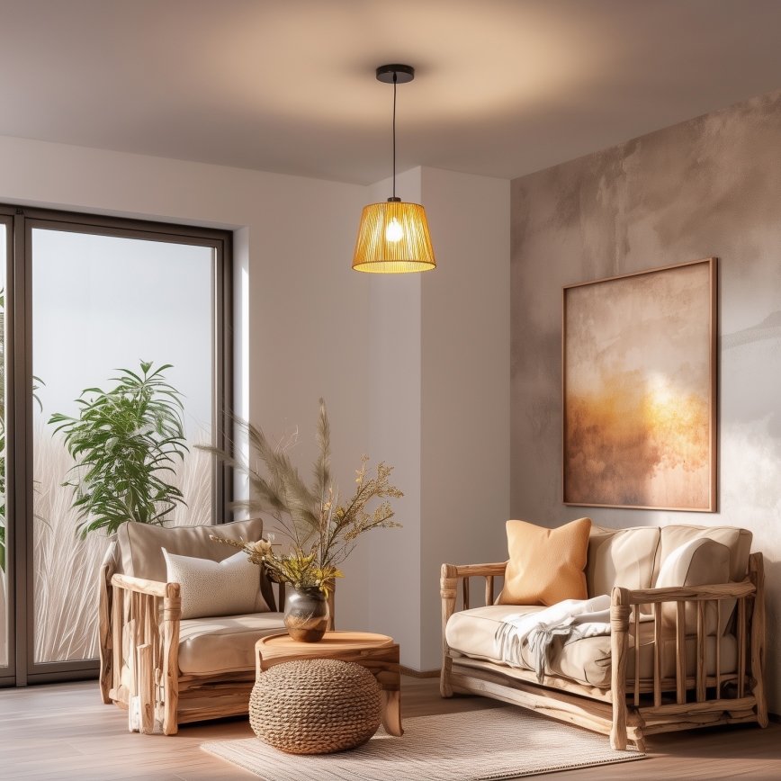 Brilagi - LED-rippvalgusti kaablil CERIA BOHO 1xE27/40W/230V läbimõõt 28 cm pruun