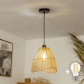 Brilagi - LED-rippvalgusti kaablil CERIA BOHO 1xE27/40W/230V Ø 30 cm, pruun