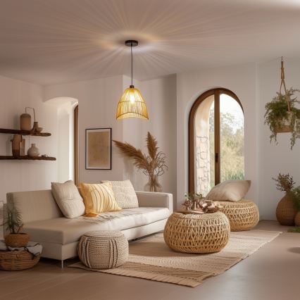 Brilagi - LED-rippvalgusti kaablil CERIA BOHO 1xE27/40W/230V Ø 30 cm, pruun