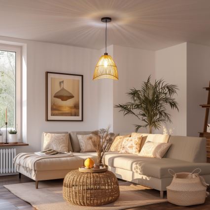 Brilagi - LED-rippvalgusti kaablil CERIA BOHO 1xE27/40W/230V Ø 30 cm, pruun