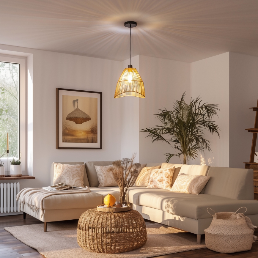 Brilagi - LED-rippvalgusti kaablil CERIA BOHO 1xE27/40W/230V Ø 30 cm, pruun