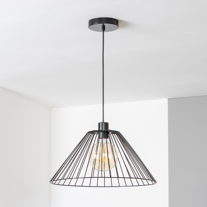 Brilagi - LED-rippvalgusti kaablil CERIA WIRE 1xE27/40W/230V, läbimõõt 45 cm, must