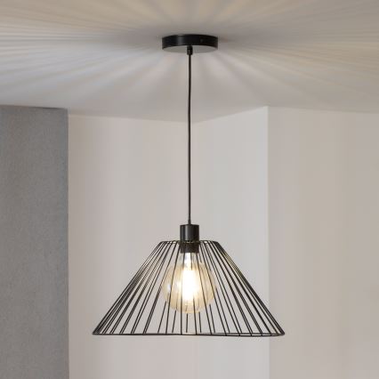 Brilagi - LED-rippvalgusti kaablil CERIA WIRE 1xE27/40W/230V, läbimõõt 45 cm, must