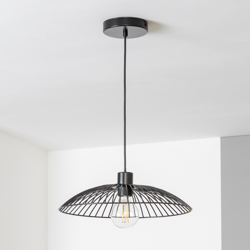 Brilagi - LED rippvalgusti kaablil CERIA WIRE 1xE27/40W/230V Ø 26 cm must