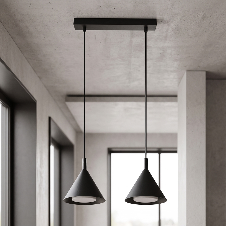BRILAGI - LED Rippvalgusti kaablil CONE DOUBLE 2xGX53/15W/230V must