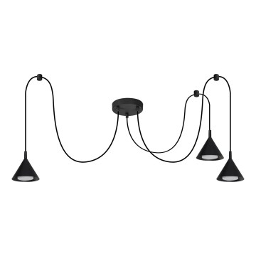BRILAGI - LED Rippvalgusti kaablil CONE TRIPLE SPIDER 3xGX53/15W/230V must