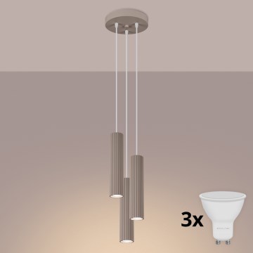 Brilagi - LED-rippvalgusti kaablil CRESTO 3xGU10/10W/230V taupe