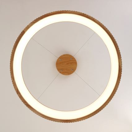 Brilagi - LED-rippvalgusti kaablil FALCON WOOD MODERN LED/60W/230V 3000/4000/6000K läbimõõt 80 cm, puidust