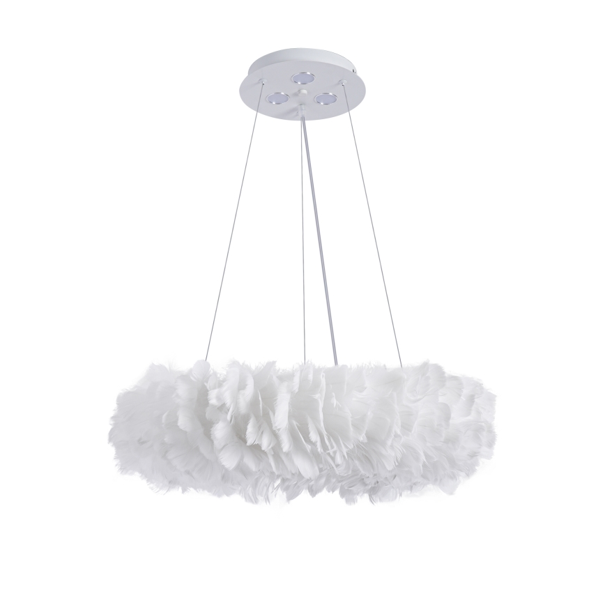 BRILAGI - LED-rippvalgusti kaablil FEATHER 3xE27/40W/230V + 3xLED/3W, läbimõõt 50 cm, valge