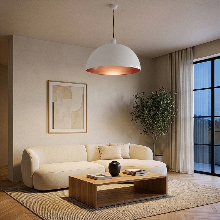 BRILAGI - LED-rippvalgusti kaablil METALO 1xE27/40W/230V läbimõõt 60 cm valge/vaskne