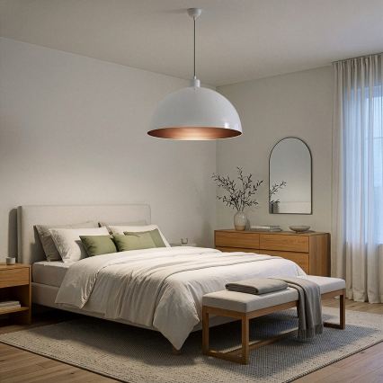 BRILAGI - LED-rippvalgusti kaablil METALO 1xE27/40W/230V läbimõõt 60 cm valge/vaskne