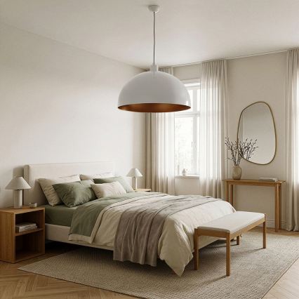 BRILAGI - LED-rippvalgusti kaablil METALO 1xE27/40W/230V läbimõõt 60 cm valge/vaskne