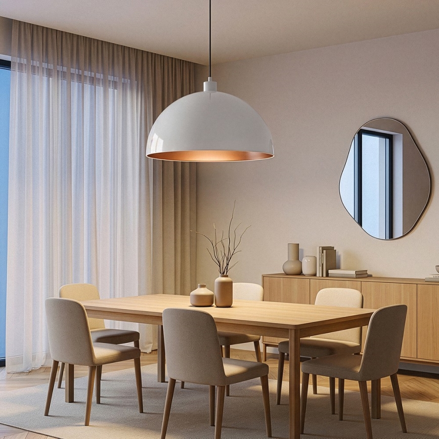 BRILAGI - LED-rippvalgusti kaablil METALO 1xE27/40W/230V läbimõõt 60 cm valge/vaskne