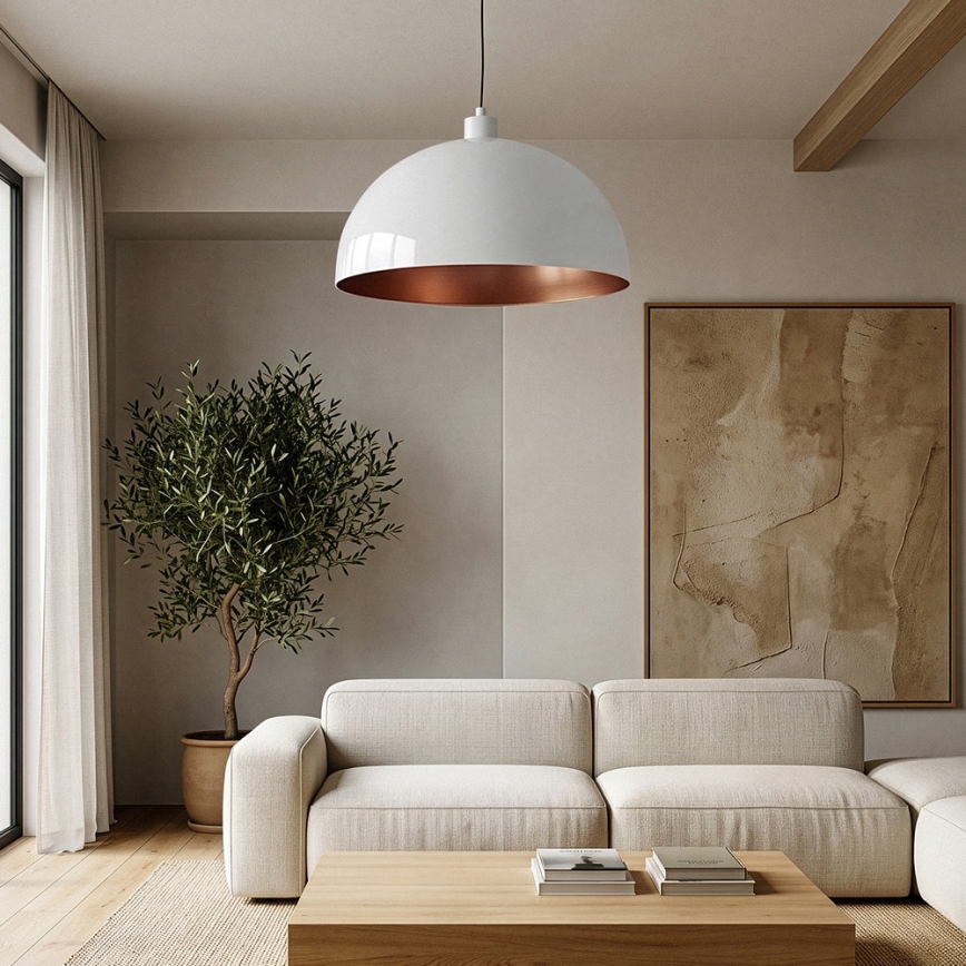 BRILAGI - LED-rippvalgusti kaablil METALO 1xE27/40W/230V läbimõõt 60 cm valge/vaskne