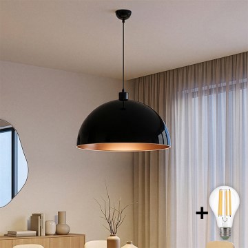 BRILAGI - LED-rippvalgusti kaablil METALO 1xE27/40W/230V Ø 60 cm must/vaskne