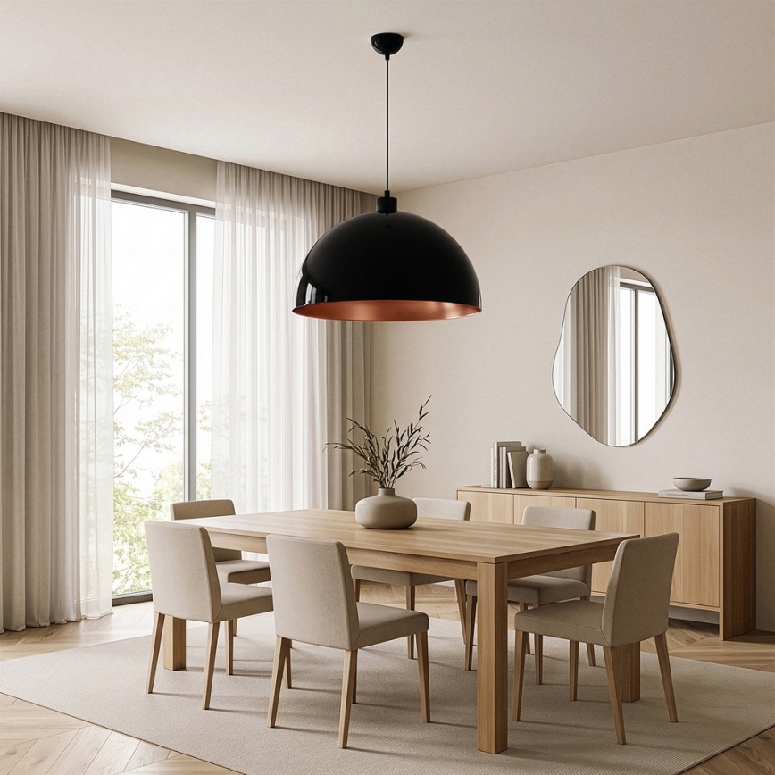 BRILAGI - LED-rippvalgusti kaablil METALO 1xE27/40W/230V Ø 60 cm must/vaskne