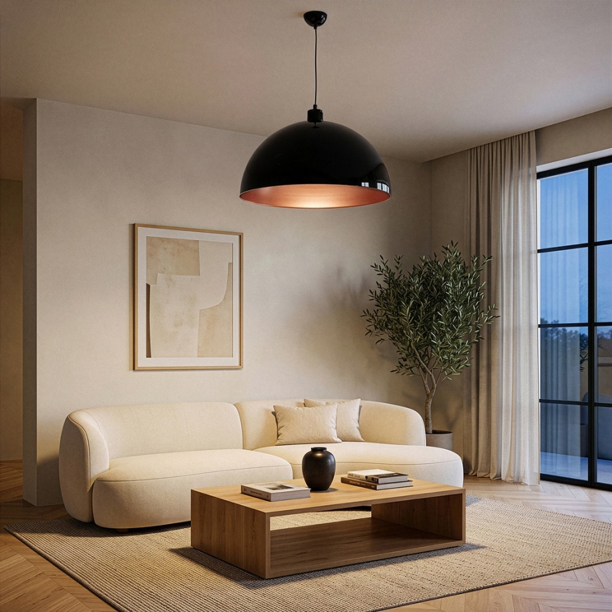 BRILAGI - LED-rippvalgusti kaablil METALO 1xE27/40W/230V Ø 60 cm must/vaskne