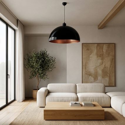 BRILAGI - LED-rippvalgusti kaablil METALO 1xE27/40W/230V Ø 60 cm must/vaskne