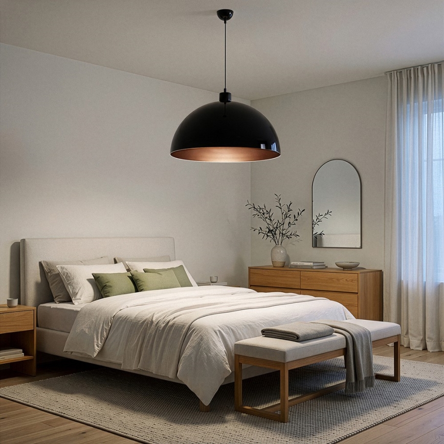 BRILAGI - LED-rippvalgusti kaablil METALO 1xE27/40W/230V Ø 60 cm must/vaskne