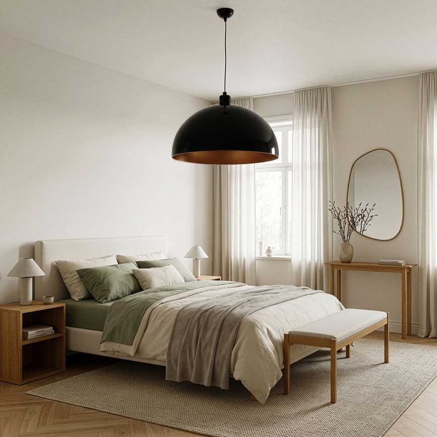 BRILAGI - LED-rippvalgusti kaablil METALO 1xE27/40W/230V Ø 60 cm must/vaskne