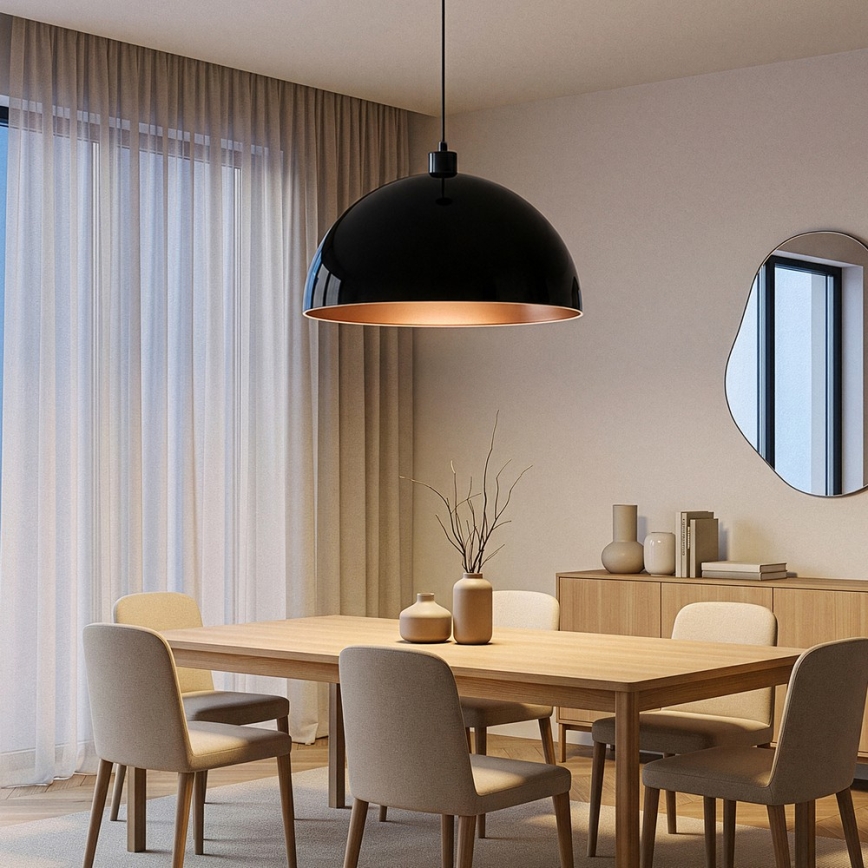 BRILAGI - LED-rippvalgusti kaablil METALO 1xE27/40W/230V Ø 60 cm must/vaskne